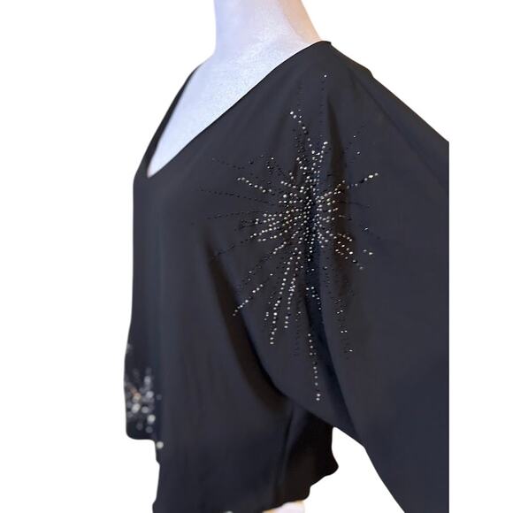 White House Black Market Black Embellished Blouse - Small - Picture 7 of 10